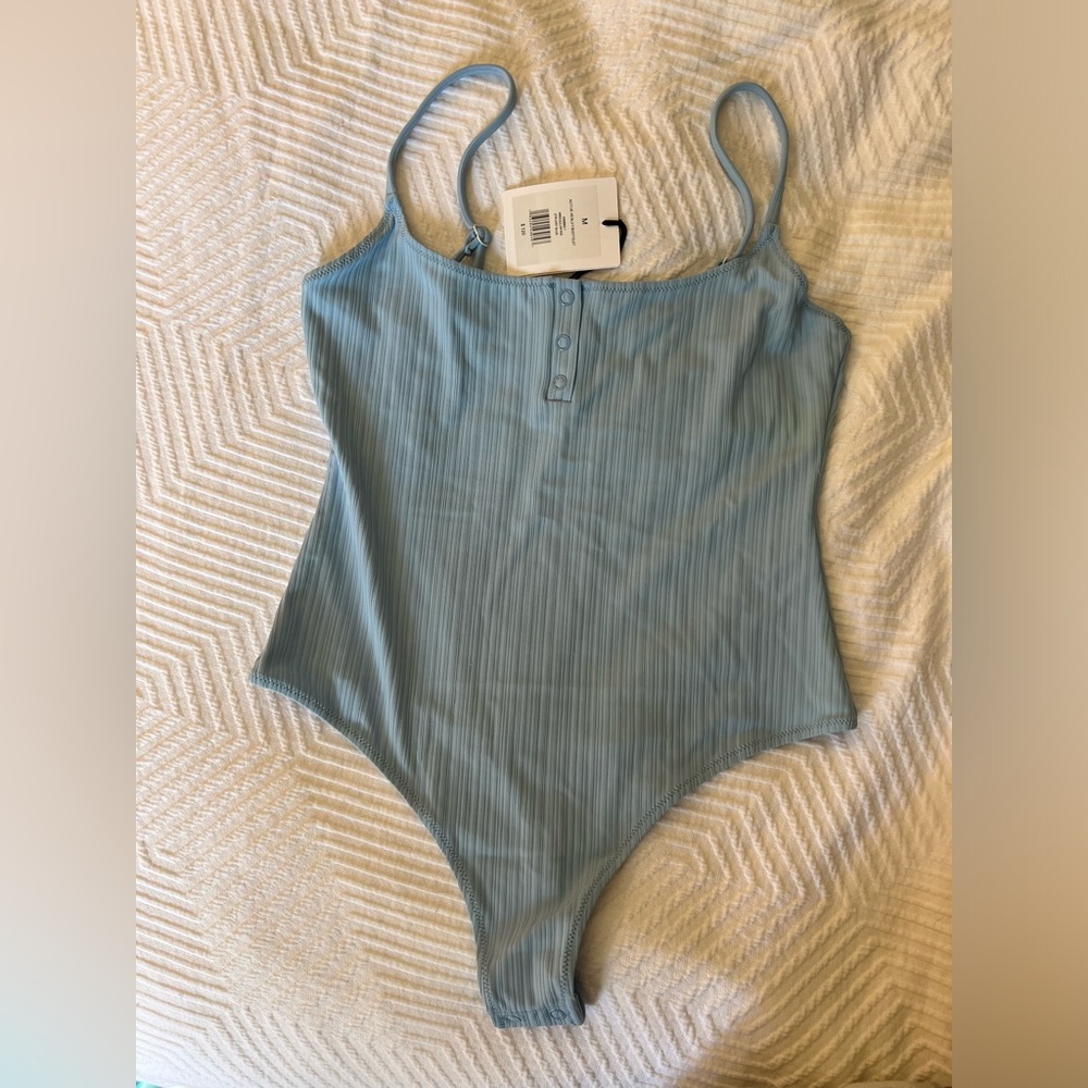 NWT Onia Active Henley Bodysuit - Airy Blue